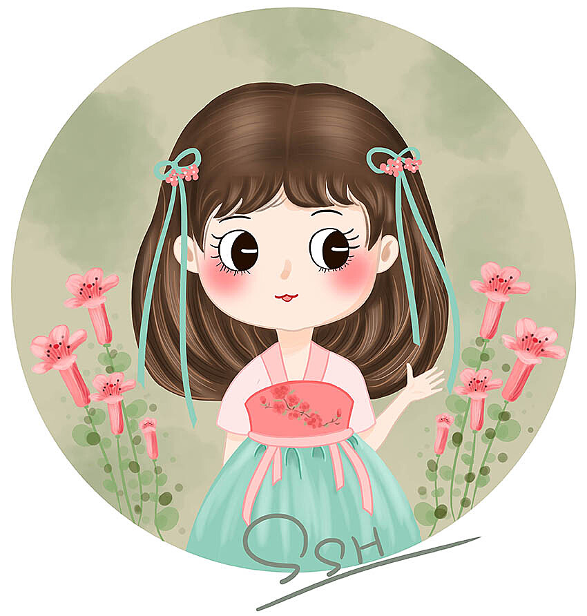 q版苹果女孩q版壁纸女生动漫
